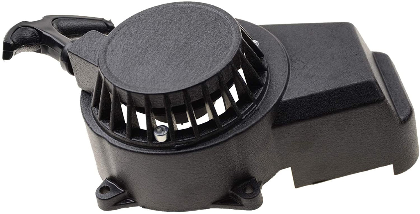 GOOFIT black alloy pull start recoil starter with 18-inch flywheel Replacement For 47cc 49cc pocket off-road bike mini ATV