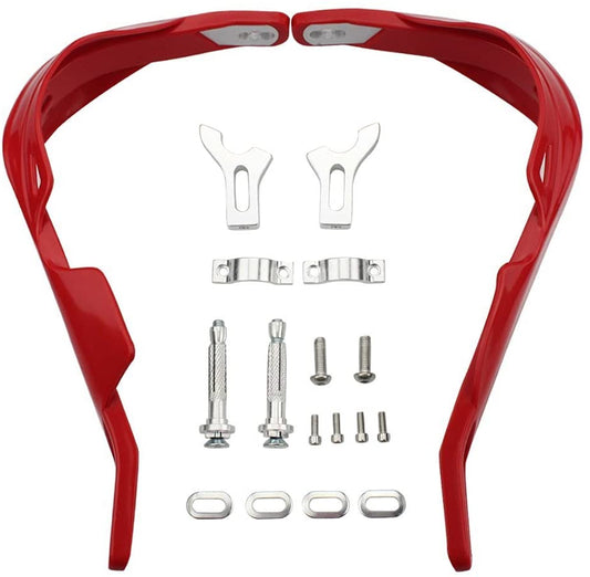 GOOFIT 7/8" Aluminium Alloy Handlebar Hand Brush Guards Protector Handguards Assy Replacement For Motocross Motorcycle Off-road Pit Dirt Bike ATV Red