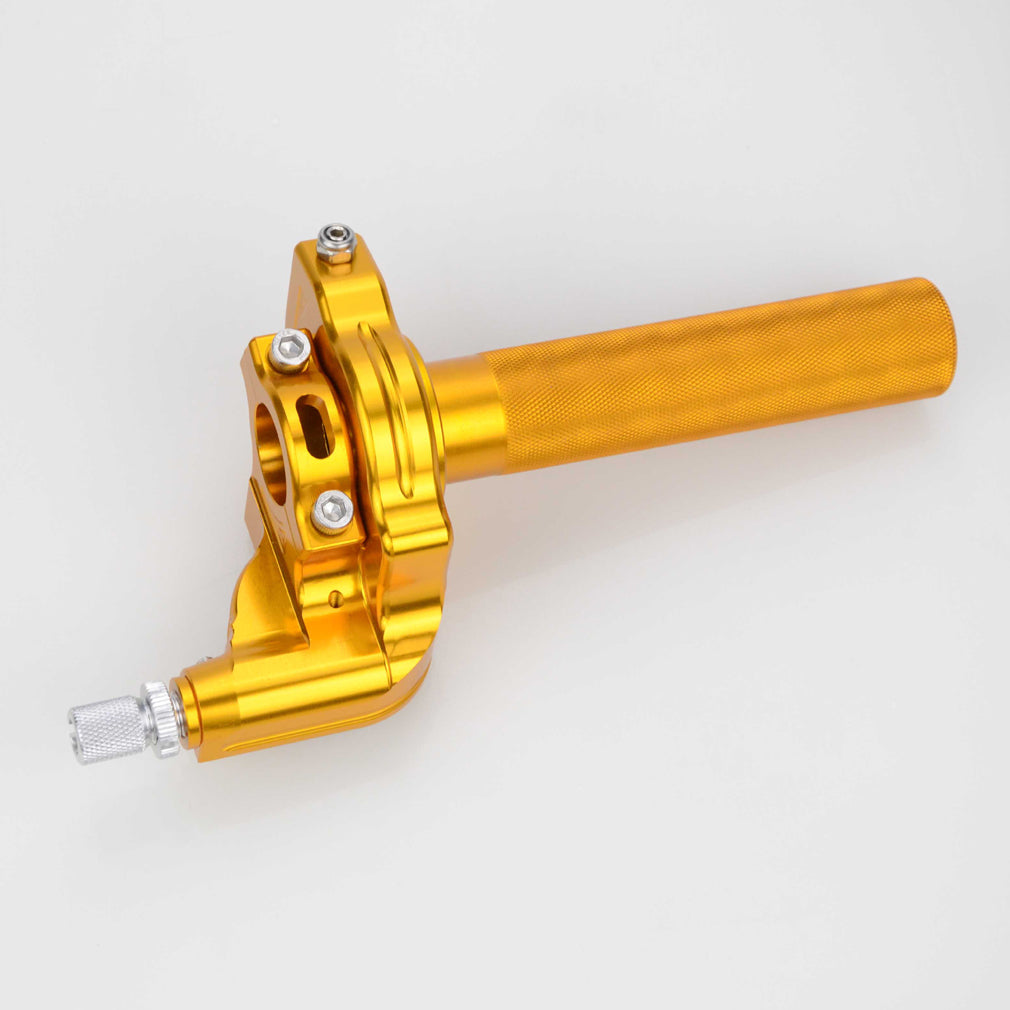 GOOFIT Golden Tube Sleeve Twist Clamp CNC Aluminum 7/8'' Handlebar Grips Throttle for Dirt Bike Motorcycle Sport Moto
