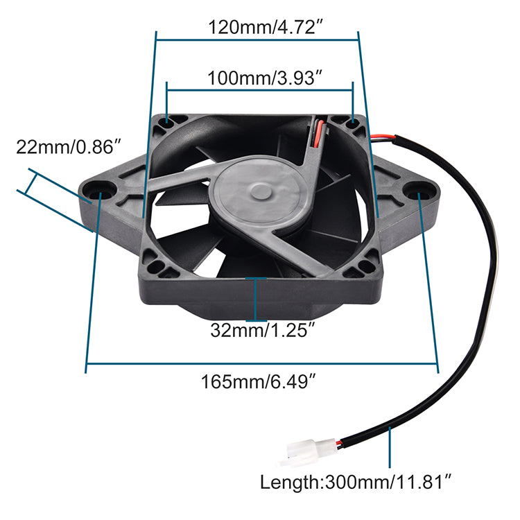 GOOFIT Motorcycle 12V DC Square Radiator Cooling Fan Replacement for 200cc 250cc Water-cooled ATV Dirt Bike Go Kart