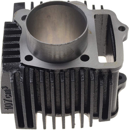 GOOFIT 52.4mm Completed Cylinder Head Liner Assembly Set Rebuild Kit with Gaskets Pistons Spark Plug Replacement for 4 Stroke 110cc Motorcycle Engine