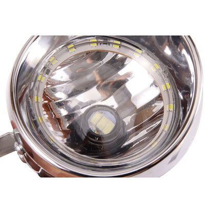 GOOFIT Chrome Motorbike Headlight Front Light Headlamp Universal Integrated Indicator Direction Light Replacement For Motorcycle Scooter ATV Chopper
