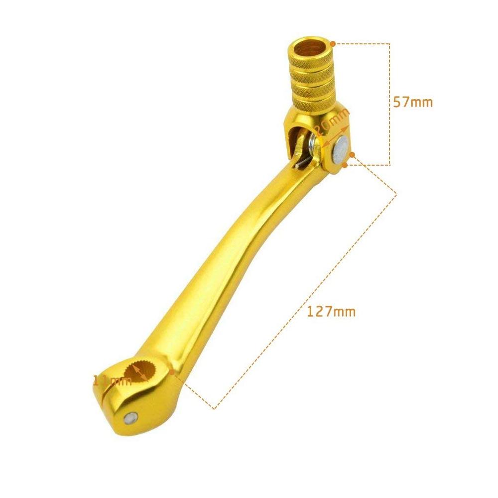 GOOFIT YELLOW Motorcycle CNC Aluminum Folding Gear Shift Lever Fit 110cc Gear Lever Replacement For Most of Motorcycle ATV Dirt Pit Bikes Parts Shifte