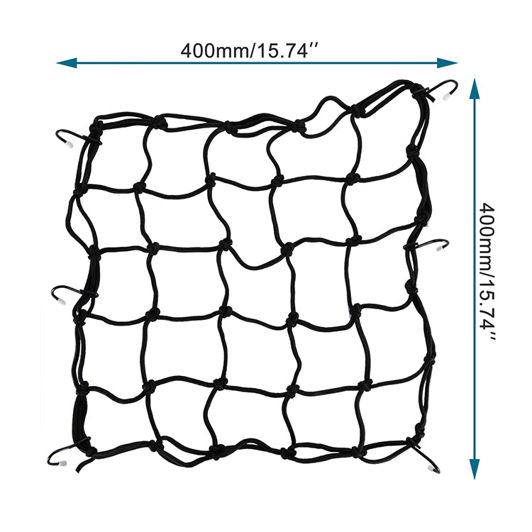 GOOFIT 15" x 15" Elasticated Bungee Luggage Cargo Net with Hooks Hold Down Replacement for Motorcycles Motorbike ATVs Bikes Cars Trucks