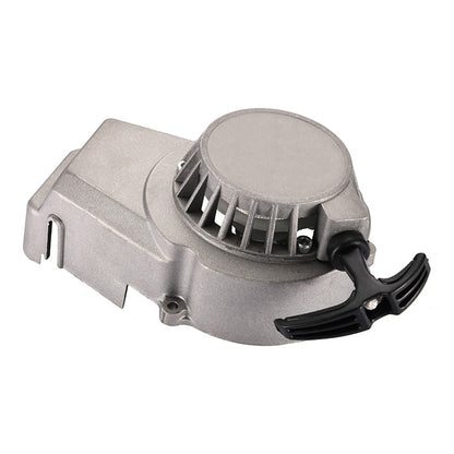 GOOFIT Alloy Pull Start Recoil Starter with 18-Fin Flywheel Replacement for Replacement for 47cc 49cc Pocket Dirt Bike Mini ATV Gray