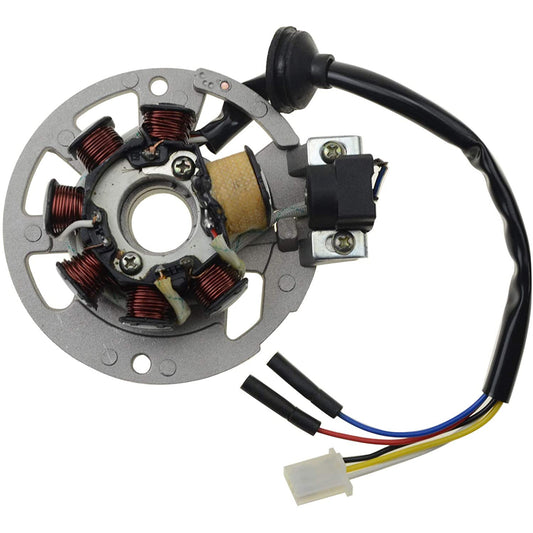 GOOFIT Motorcycle 5 Wires 3 Pin Ignition Stator Magneto Coil Generator Replacement for JOG50 Motorcycle Accessories