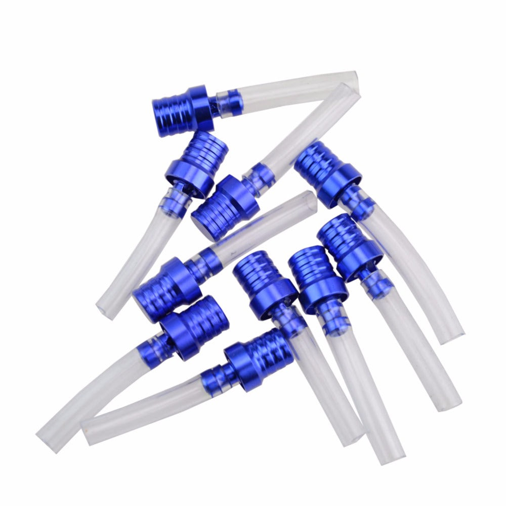 GOOFIT 10p/set 5 color moto Gas Fuel Petrol Tank Cap Valve Vent Breather Hose Tube For ATV PIT Dirt Bike Pipe Motorcycle (Blue)