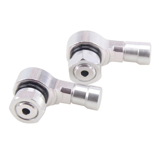 GOOFIT 90 Degree Motorcycle Spiracle Silvery Valve Stems Tire Tyre Pair Replacement For ATV