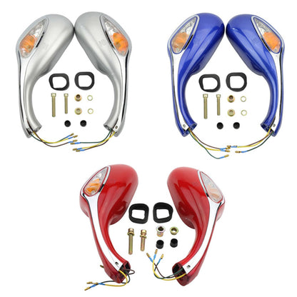 GOOFIT 8mm Motorcycle Rear View Mirror Replacement For GY6 50cc 125cc 150cc 250cc Scooter Moped Blue