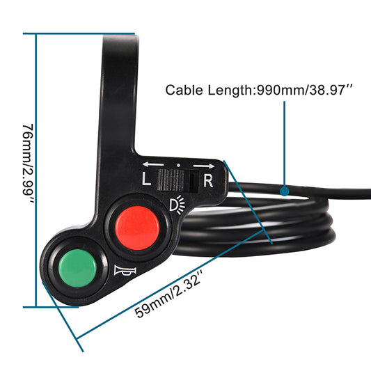 GOOFIT 7/8" Handlebar Turn Signal Light Horn Switch Button Replacement For Spotlight Scooter Electrombile Moped