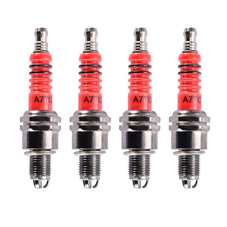 GOOFIT A7TC 3-Electrode Spark Plug Replacement For Motorcycle 50cc 70cc 90cc 110cc ATV 150 Moped Go Kart Scooter Spark Plug
