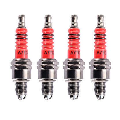 GOOFIT A7TC 3-Electrode Spark Plug Replacement For Motorcycle 50cc 70cc 90cc 110cc ATV 150 Moped Go Kart Scooter Spark Plug