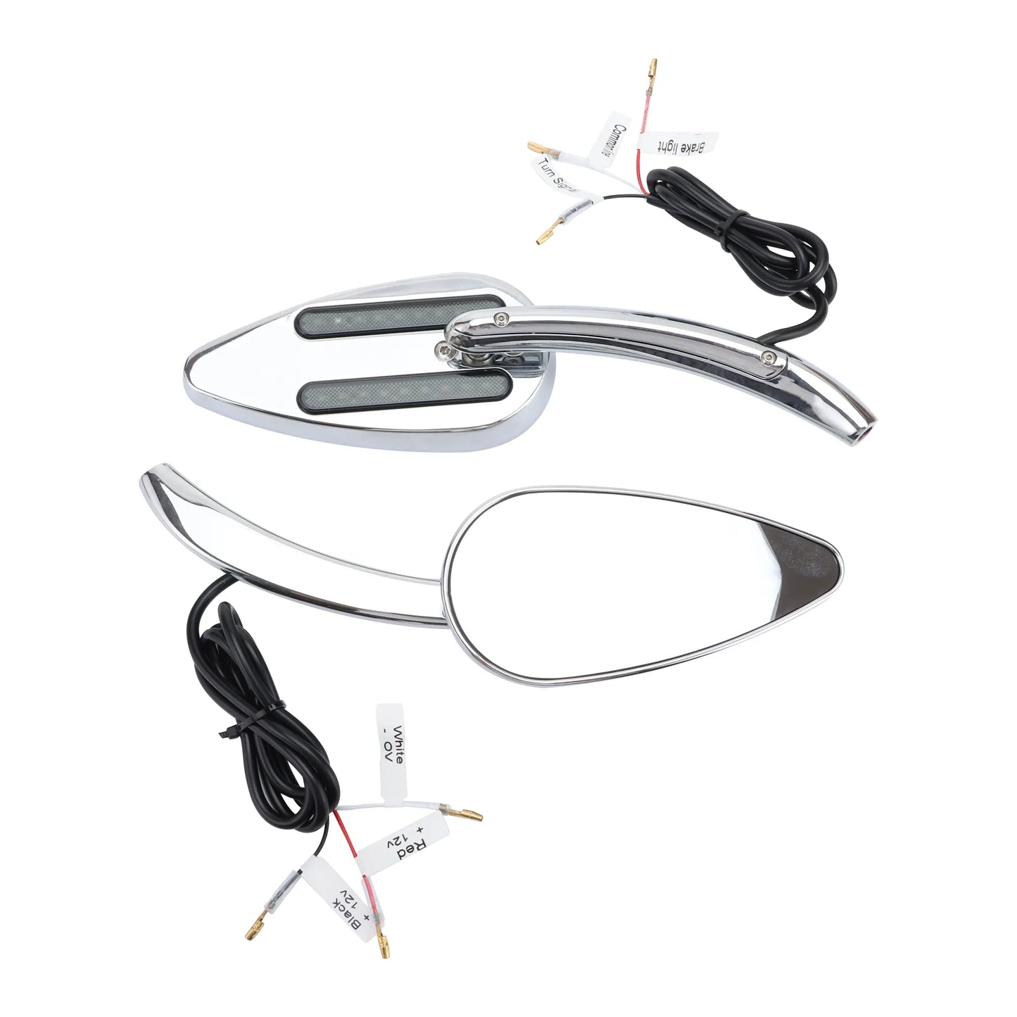 GOOFIT Motorcycle Rearview Side Mirrors with LED Turn Signals Replacement for Dyna Softail Road Glide