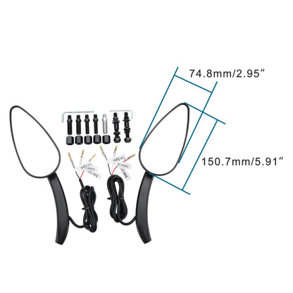 GOOFIT Motorcycle Rearview Side Mirrors with LED Turn Signals Replacement for Dyna Softail Road Glide