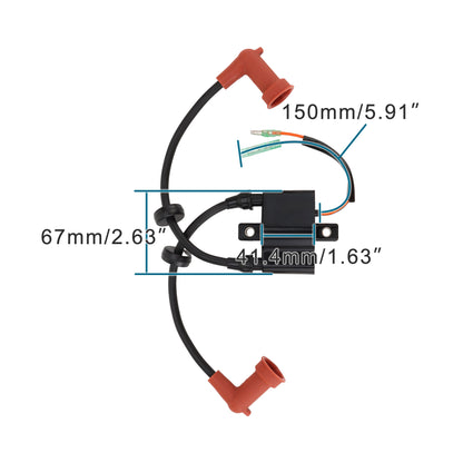 GOOFIT Outboard Ignition Coil Replacement For 4 Stroke Outboard Engine F9.9 13.5 15 25 40 HP 6F5-85570-00 6F5-85570-10 6F5-85570-11 6F5-85570-12 6F5-85570-13