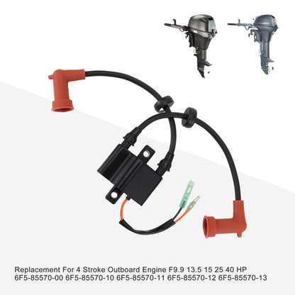 GOOFIT Outboard Ignition Coil Replacement For 4 Stroke Outboard Engine F9.9 13.5 15 25 40 HP 6F5-85570-00 6F5-85570-10 6F5-85570-11 6F5-85570-12 6F5-85570-13