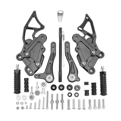 GOOFIT Motorcycle Modified Parts CNC Adjustable Rearset Foot Pegs Raise Replacement for Ninja 300