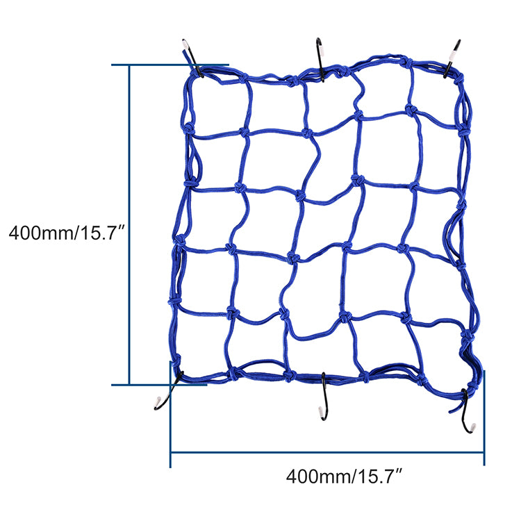 GOOFIT Motorcycle Luggage Cargo Net Helmet Net 15" with Hooks Elasticated Stretchable Replacement for Motorbike ATVs Bikes Cars Trucks