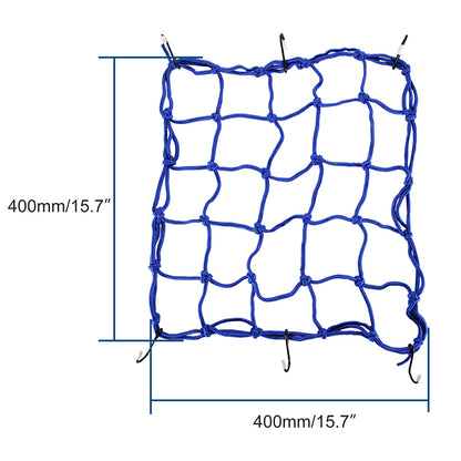 GOOFIT Motorcycle Luggage Cargo Net Helmet Net 15" with Hooks Elasticated Stretchable Replacement for Motorbike ATVs Bikes Cars Trucks