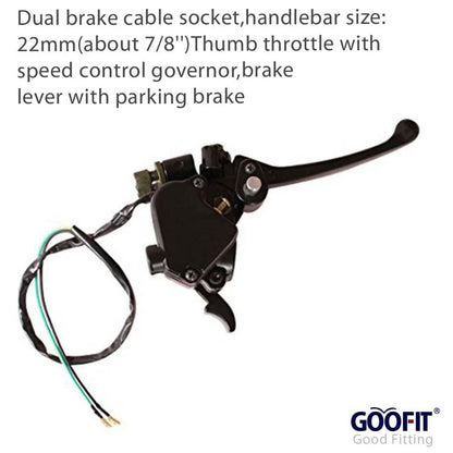 GOOFIT 7/8'' Brake Lever Greaser Thumb Throttle Assembly Replacement for Taotao Roketa Alpha Baja Kazuma ATV Go Kart