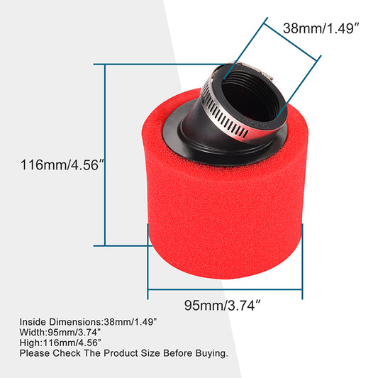 GOOFIT 38mm Bent Angled Foam Air Filter Pod Replacement for PIT Quad Dirt Bike ATV Buggy