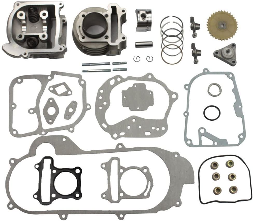 GOOFIT 100cc Big Bore Cylinder Rebuild Kit 50mm Bore Upgrade Replacement For GY6 50cc 139qmb Racing Scooter