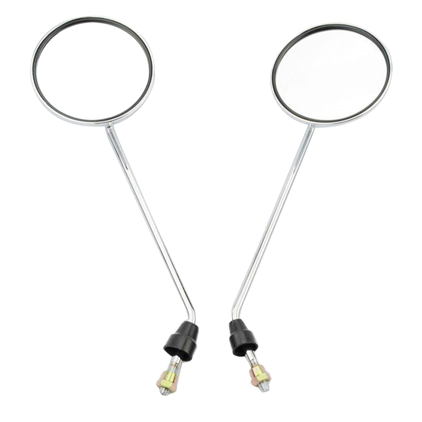 GOOFIT 8mm Thread Round Silver Plating Rearview Mirror Replacement for 50cc 70cc 90cc 110cc 125cc 150cc 200cc 250cc ATV Scooter