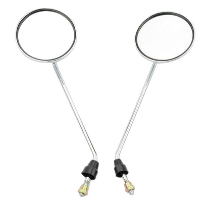 GOOFIT 8mm Thread Round Silver Plating Rearview Mirror Replacement for 50cc 70cc 90cc 110cc 125cc 150cc 200cc 250cc ATV Scooter