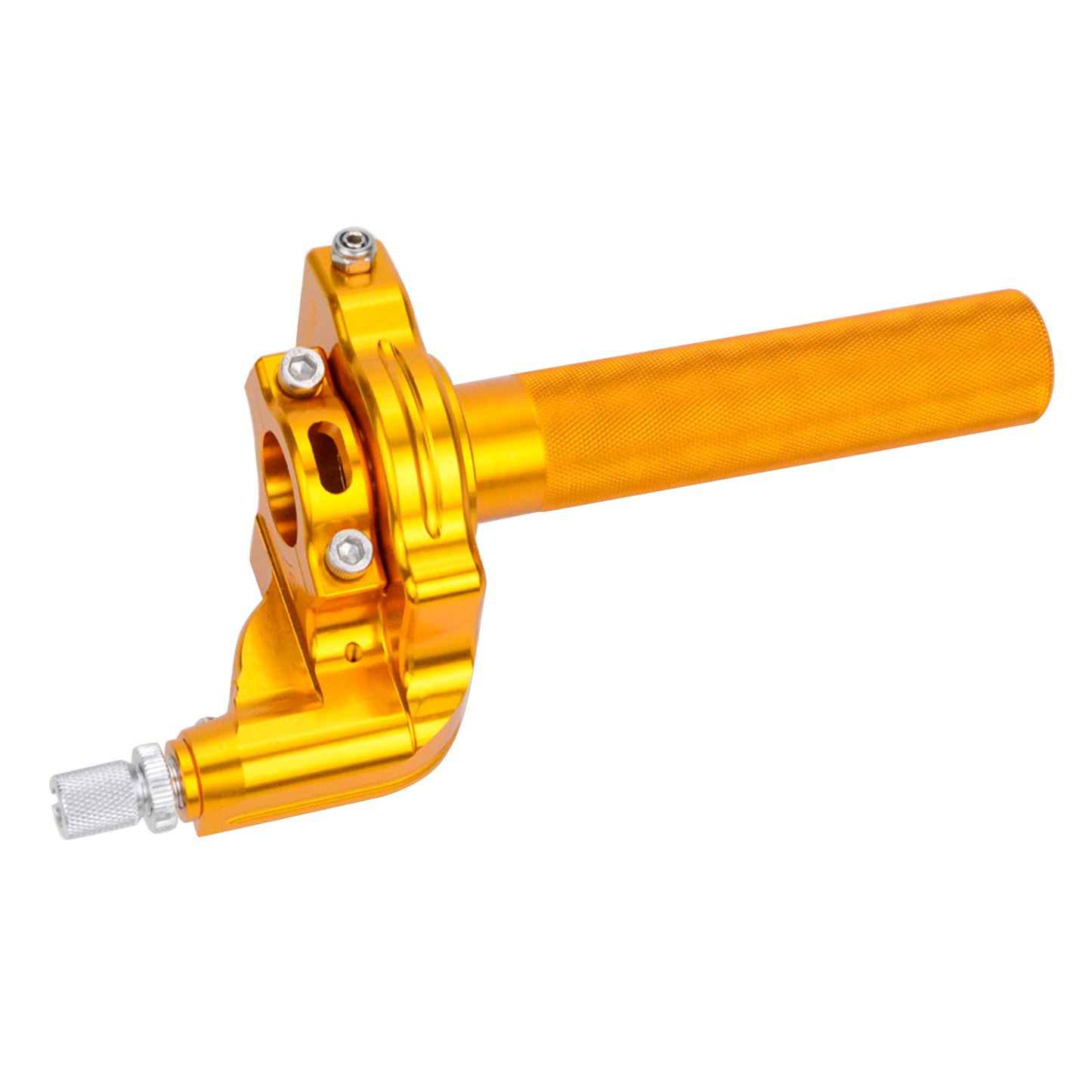 GOOFIT Golden CNC Aluminum 7/8'' Handlebar Grips Throttle Tube Sleeve Twist Clamp Replacement For Dirt Bike Motorcycle Sport Motocross Scooters