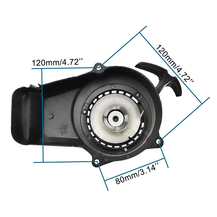 GOOFIT black Alloy Pull Start Recoil Starter Replacement For 2 Stroke 47cc 49cc Dirt Bike ATV