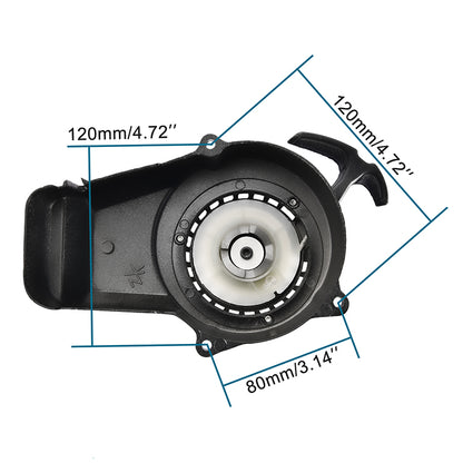 GOOFIT black Alloy Pull Start Recoil Starter Replacement For 2 Stroke 47cc 49cc Dirt Bike ATV