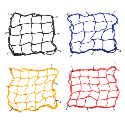 GOOFIT 15" x 15" Elasticated Bungee Luggage Cargo Net with Hooks Hold Down Replacement for Motorcycles Motorbike ATVs Bikes Cars Trucks