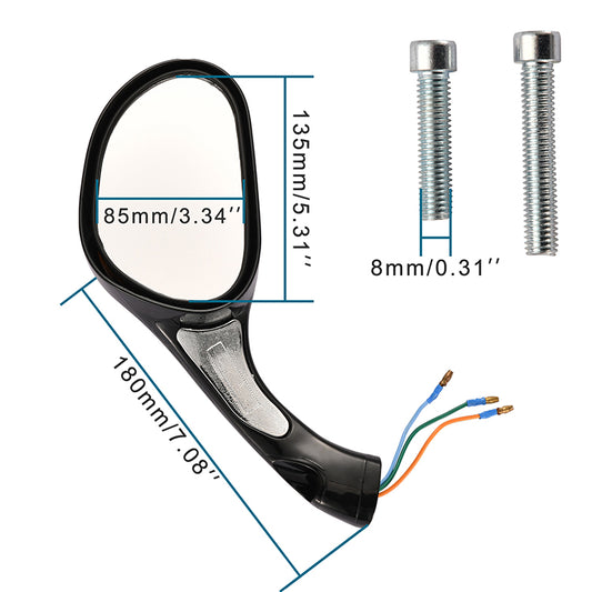 GOOFIT 8mm Scooter Rearview Mirrors Replacement for 50cc 70cc 90cc 110cc 125cc 150cc 200cc 250cc Moped Motorcycle Black