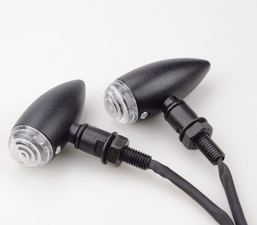 GOOFIT Motorcycle Black Shell LED Lamp Bulb Turn Indicator Signal light Replacement For Scooter Bike ATV
