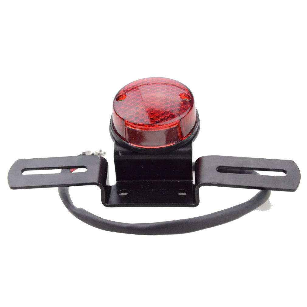 GOOFIT Chrome Motorcycle Red Rear Brake Indicator Tail Light With Integrated Turn Signals Bakcup Lamp Replacement for ATV Scooter Bicycle
