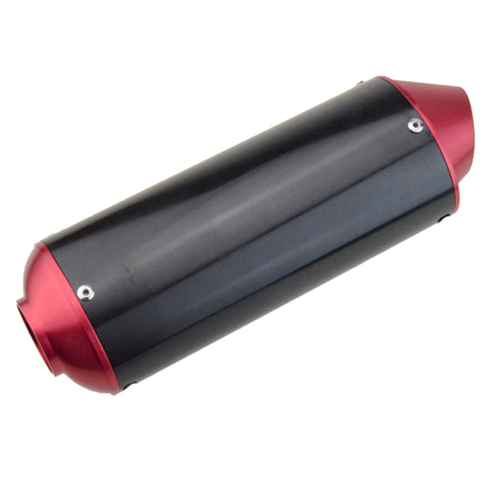 GOOFIT Stainless Steel 1.5 inch Inlet Exhaust Muffler and Slant Cut Exhaust Tip Red