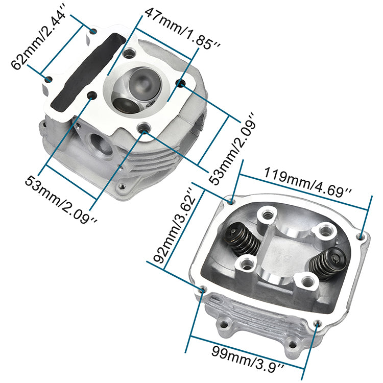 GOOFIT 57.4mm cylinder head Replacement for gy6 150cc engine big bore kit motor taotao chinese scooter parts 4 stroke 152QMI 157QMJ ATV Quad