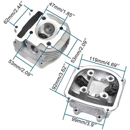 GOOFIT 57.4mm cylinder head Replacement for gy6 150cc engine big bore kit motor taotao chinese scooter parts 4 stroke 152QMI 157QMJ ATV Quad