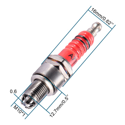 GOOFIT A7TC 3-Electrode Spark Plug Replacement For Motorcycle 50cc 70cc 90cc 110cc ATV 150 Moped Go Kart Scooter Spark Plug