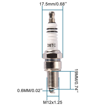 GOOFIT D8TC Spark Plug replacement for 125cc 150cc 200cc 250cc Chinese ATV Dirt Bike Go Kart Moped Scooter (4pcs/set)