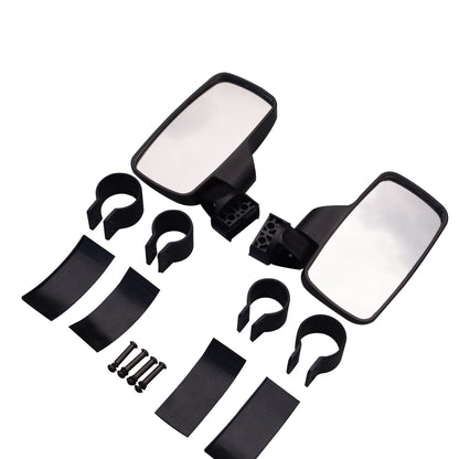 GOOFIT Rear View Side Mirror with 1.75" 2" Roll Cage Bar Replacement For UTV RZR XP1000 XP1K Turbo Black