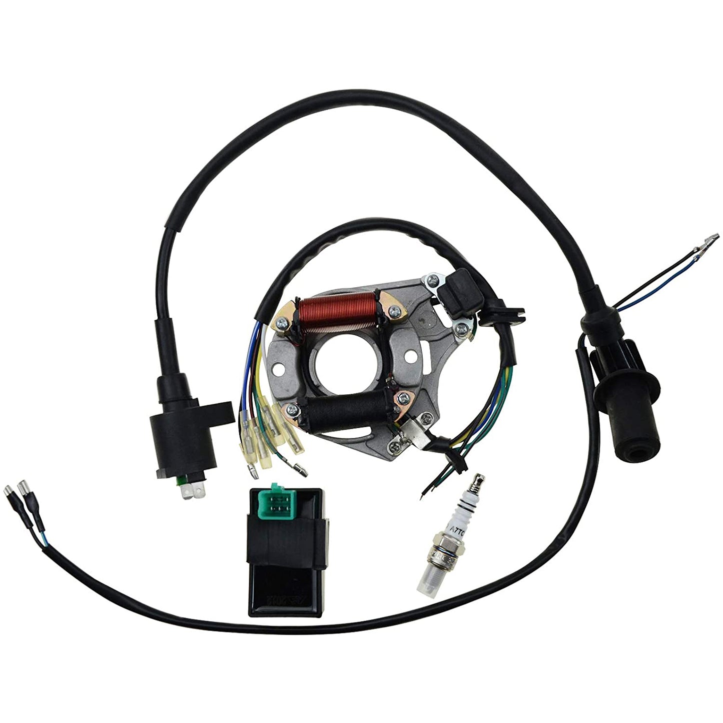 GOOFIT Ignition Rebuild Kit Replacement for 50cc 70cc 90cc 110cc 125cc ATV Stator CDI Coil Plug