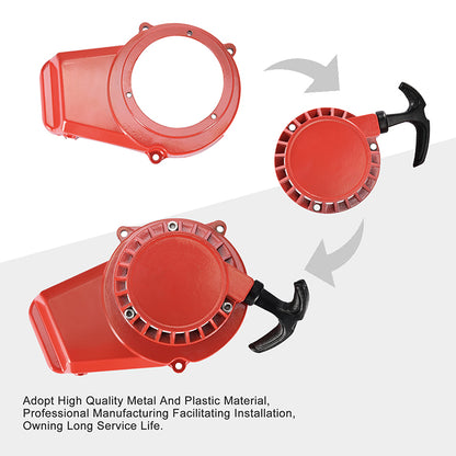 GOOFIT Alloy Pull Start Recoil Starter Replacement for 47cc 49cc Pocket Dirt Bike Mini ATV Red