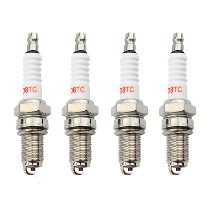 GOOFIT D8TC Spark Plug replacement for 125cc 150cc 200cc 250cc Chinese ATV Dirt Bike Go Kart Moped Scooter (4pcs/set)