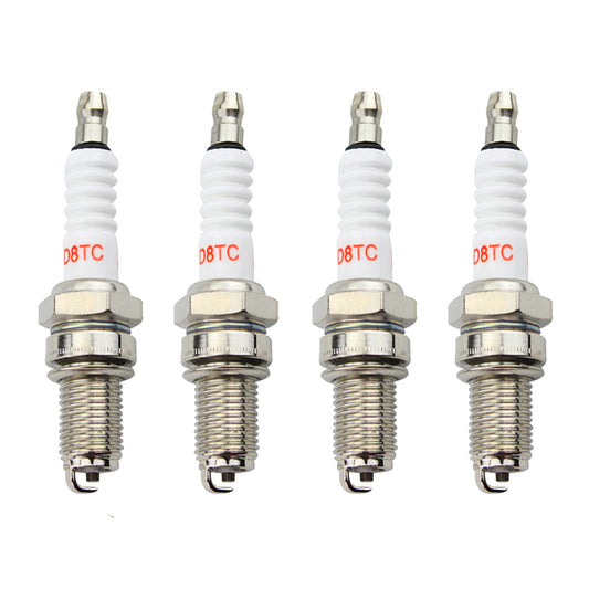 GOOFIT D8TC Spark Plug replacement for 125cc 150cc 200cc 250cc Chinese ATV Dirt Bike Go Kart Moped Scooter (4pcs/set)