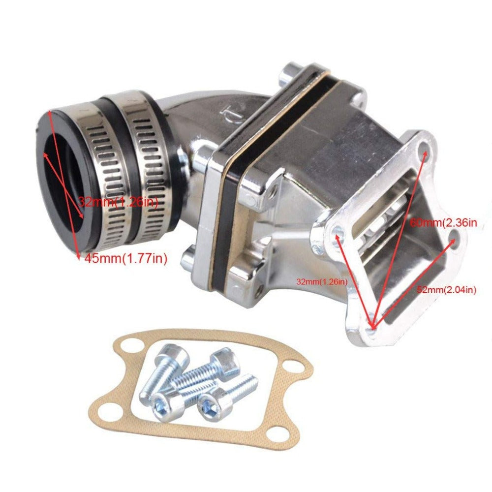 GOOFIT 32mm 2 Stroke Intake Manifold Pipe Adapter Gasket Set Replacement for Jog DIO 50 ZX SE50 SK50 SA50 Elite Scooter