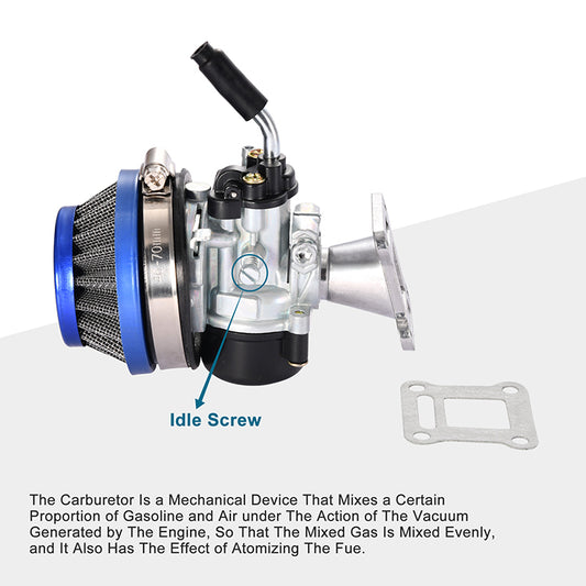 GOOFIT Blue 2 Stroke 19mm Carb Carburetor Air Filter Assembly Intake Gasket Kit for 47cc 49cc Pocket Bike ATV