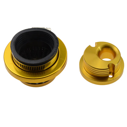 GOOFIT 44mm Gold Air Filter with Aluminum Base for 2 Stroke 47cc 49cc ATV Pocket Bike Mini Quad
