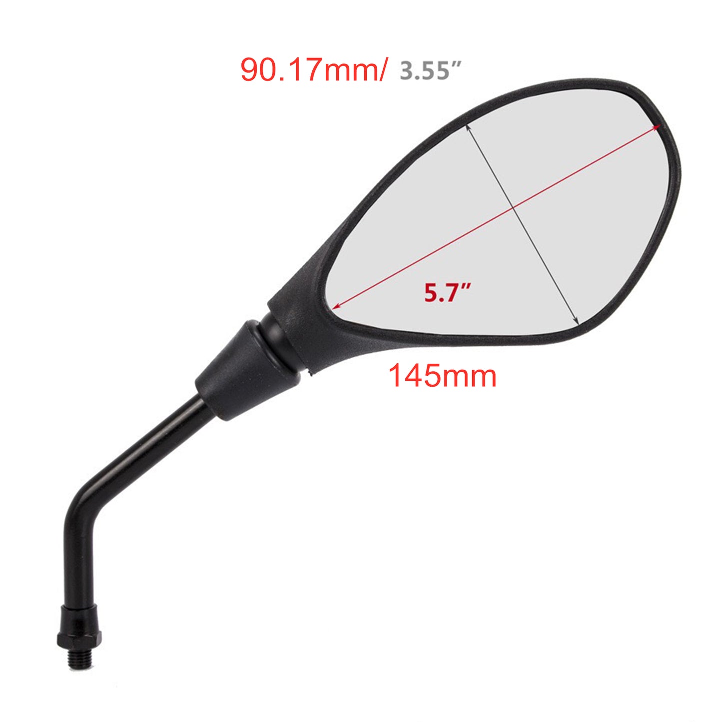 GOOFIT 10mm  Side Mirror Rearview Mirror Black 7/8" Handlebar Mirror Mount Clamp Replacement for all ATV Four-wheelers