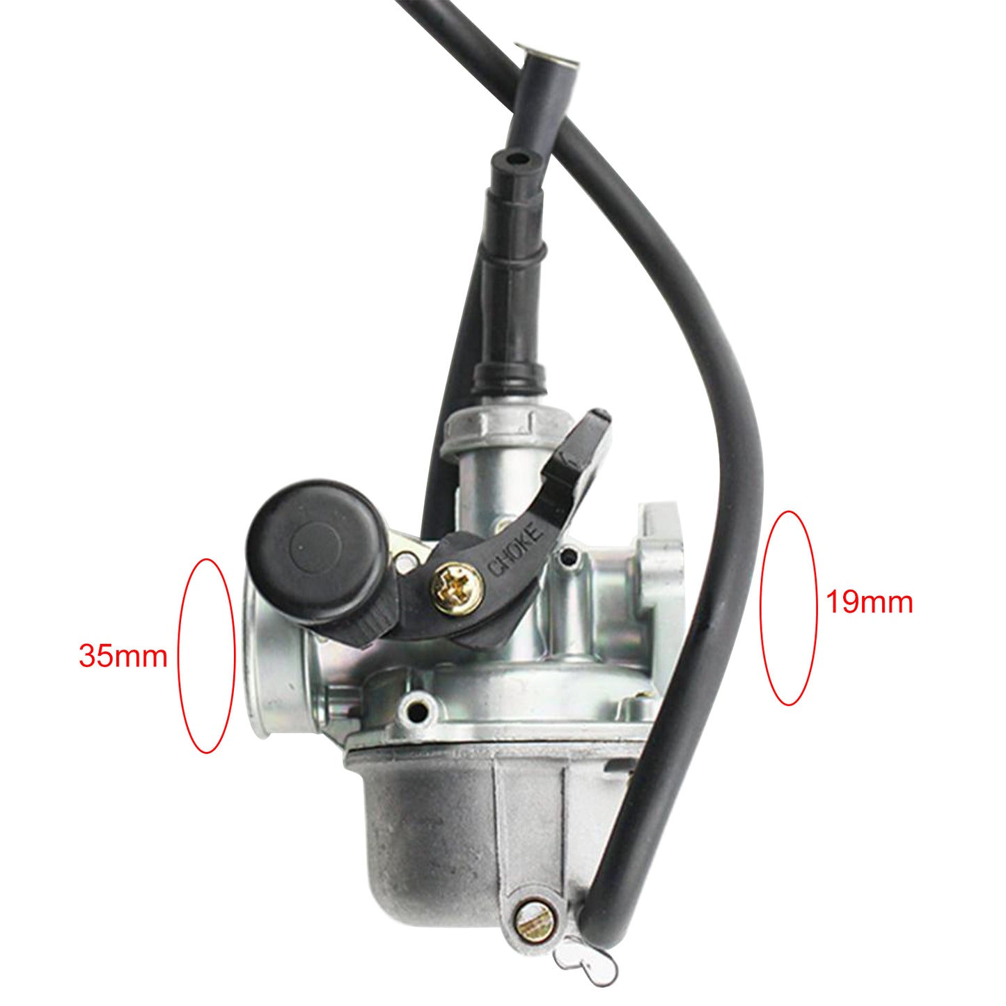 GOOFIT PZ19 19mm 110cc Carburetor with Hand Choke Half Zinc and Half Aluminum Replacement For ATV Go Kart Dirt Pit Bike Quad